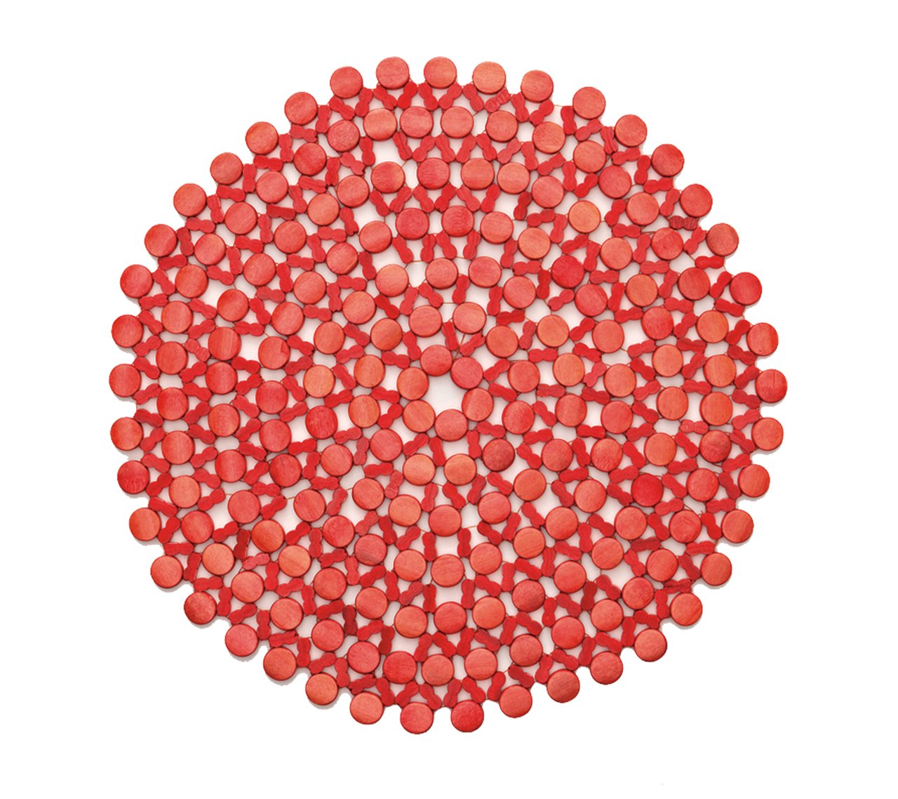 Kim Seybert Round Bamboo Placemat - Coral