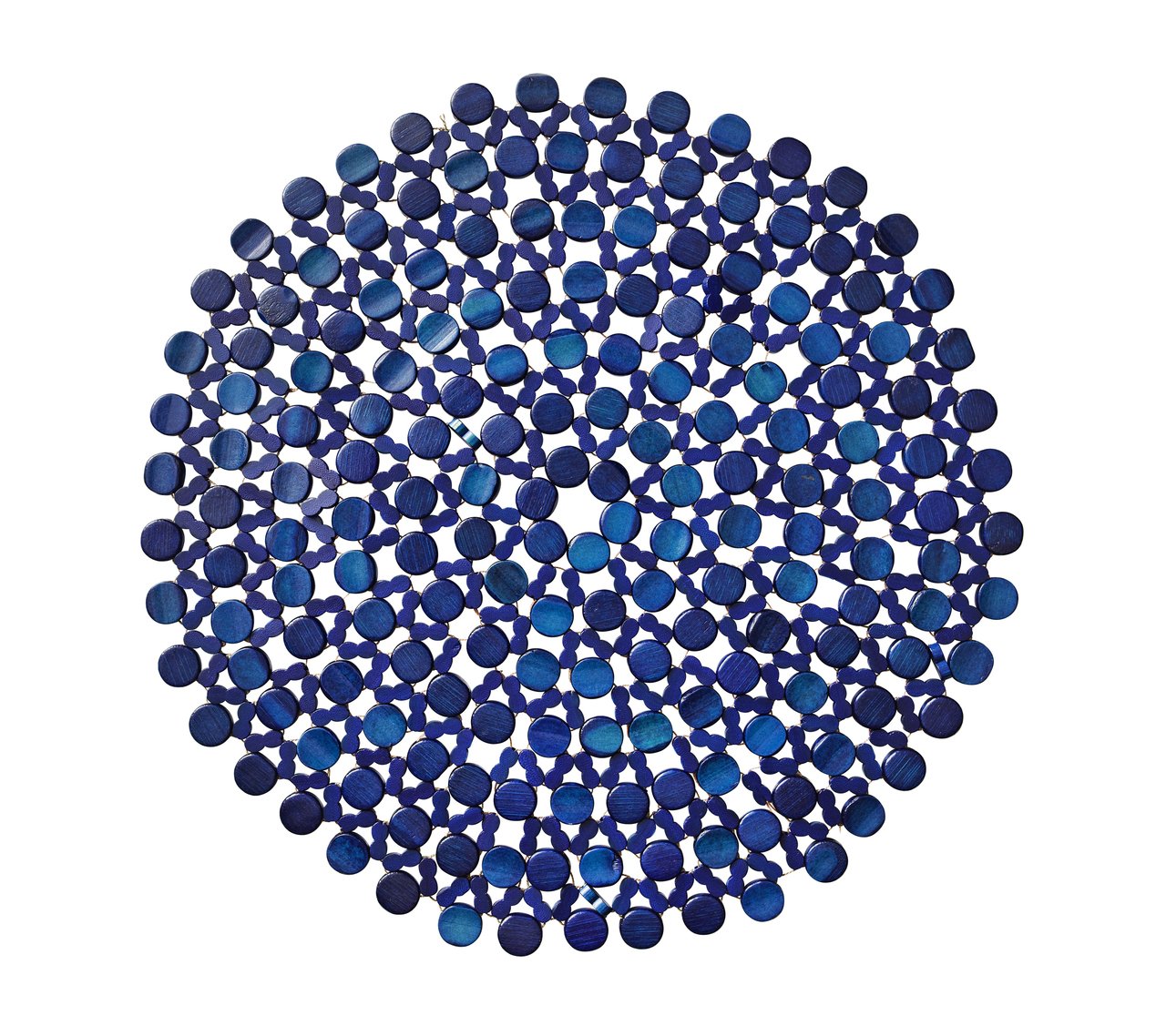 Kim Seybert Round Bamboo Placemat -Navy