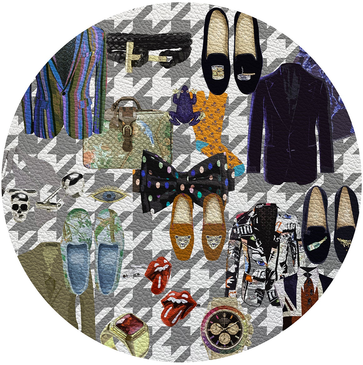 Bougie Men Metal Round Pebble Placemat