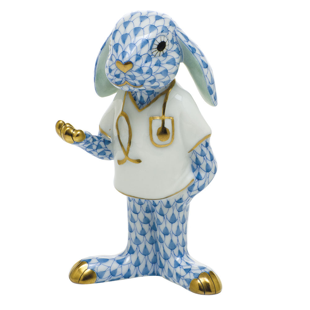 Herend Medical Bunny - Blue – The Little House Shop