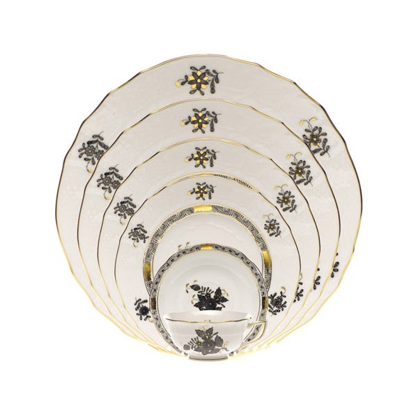 Herend Chinese Bouquet Black Dinnerware