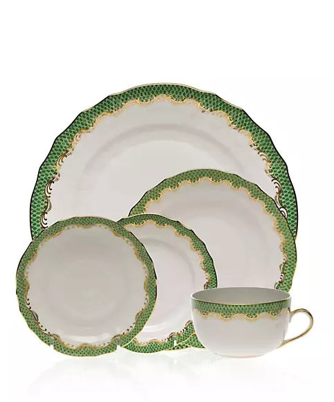 Herend Jade Fish Scale Dinnerware