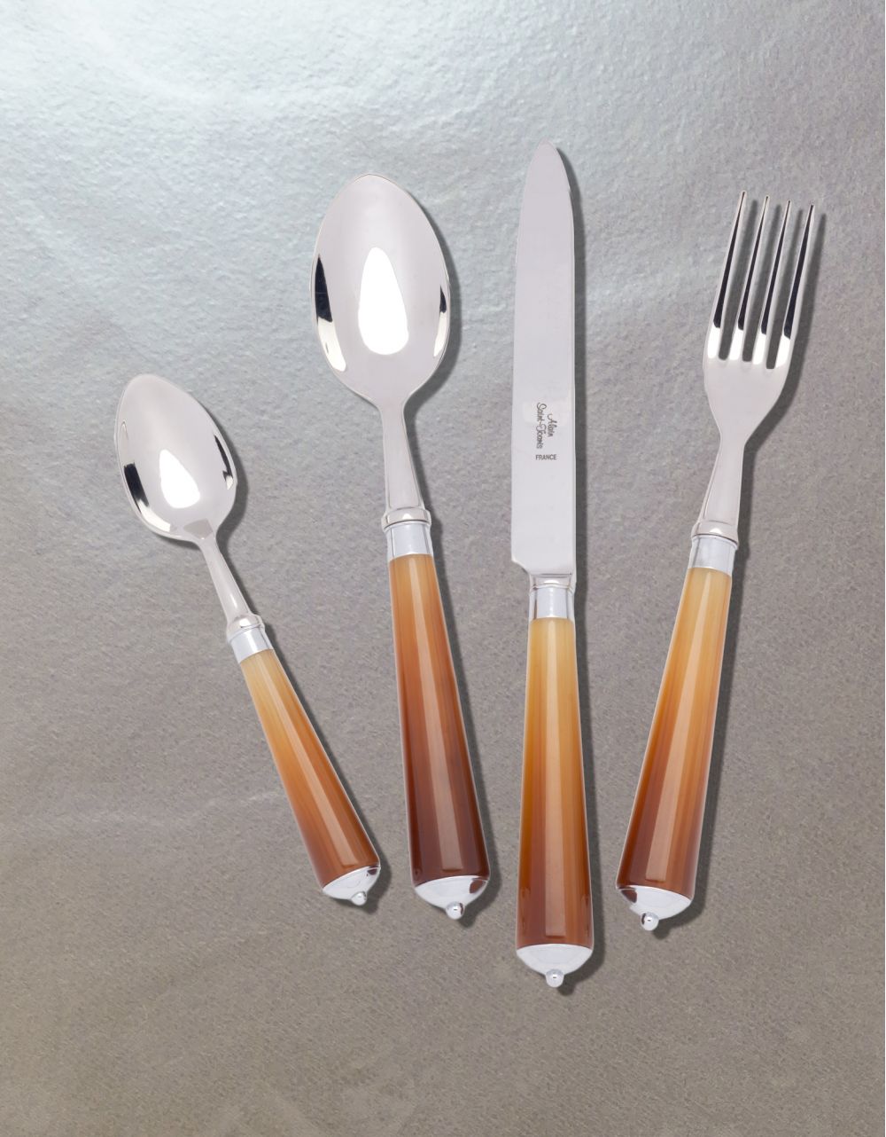 Julia Dark Horn Stainless 5 Piece Placesetting