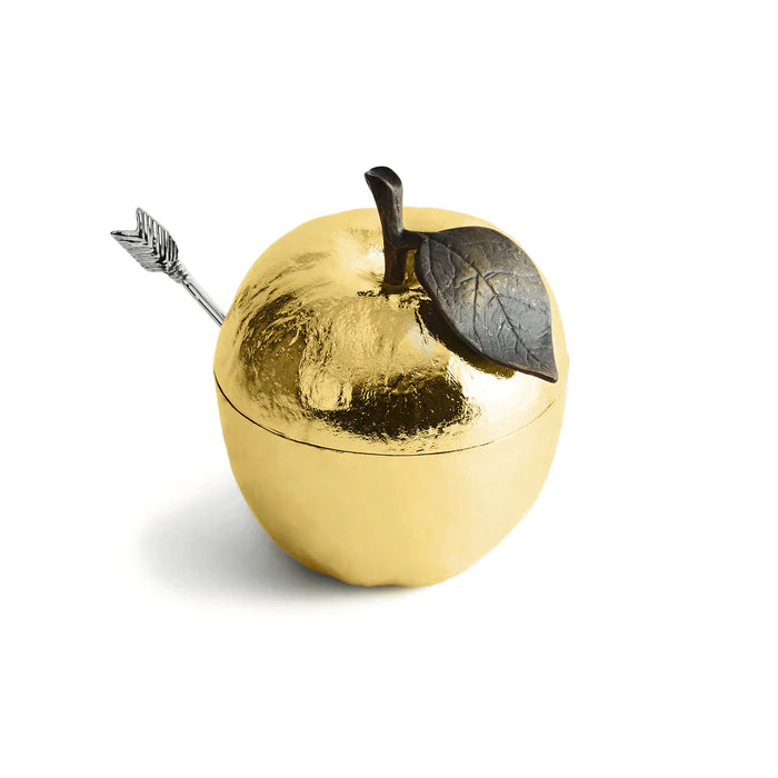 Michael Aram Apple Honey Pot with Spoon, Gold