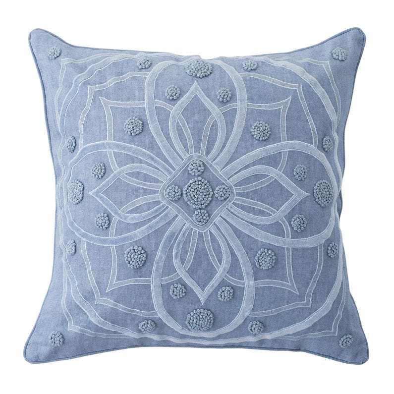 Juliska Berry & Thread 22" Pillow, Chambray