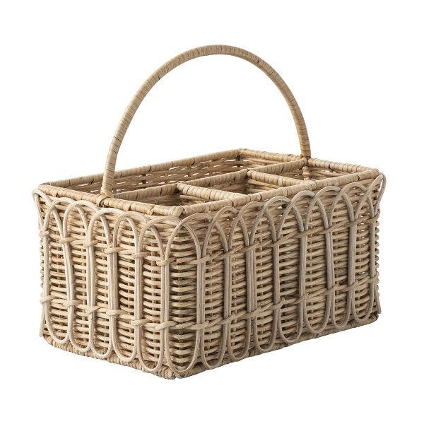 Juliska Provence Rattan Whitewash Silverware Caddy