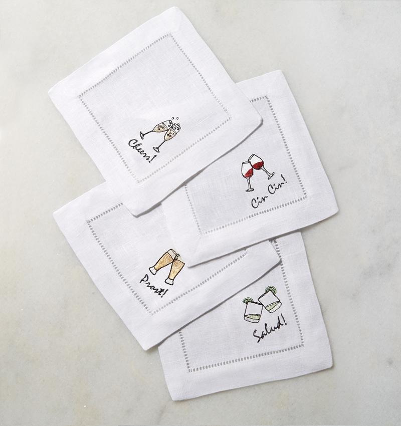 Sferra Cheers Cocktail Napkins, Set of 4