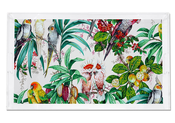 Tropical Passion Red Acrylic Rectangle Tray