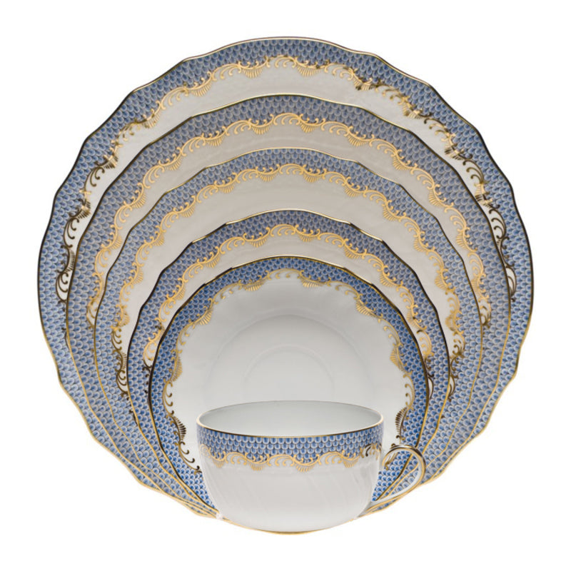 Herend Light Blue Fish Scale Dinnerware