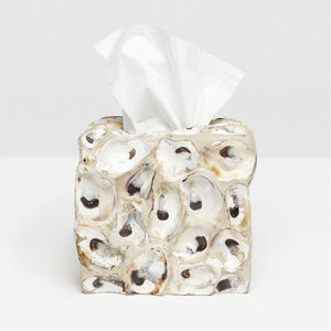 Enna Tissue Box, Square - Natural Oyster