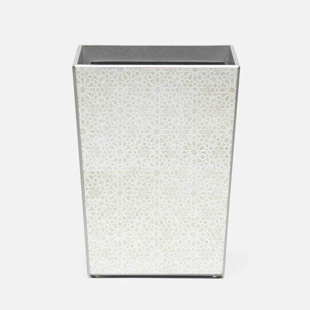 Caro Wastebasket - Silver Medallion