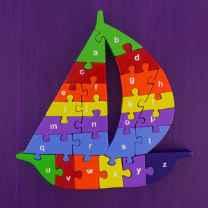 Wooden Puzzle Sailboat