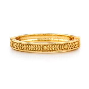 Berry Vine Hinged Bangle, S/M - Gold