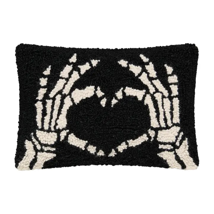Heart Skeleton Hand Hook Pillow