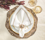 Kim Seybert Bijoux Napkin Ring in Champagne & Crystal, Set of 4 in a Gift Box