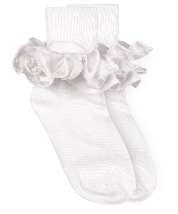 Jefferies Socks Misty Ruffle Lace Turn Cuff Socks Single Pair