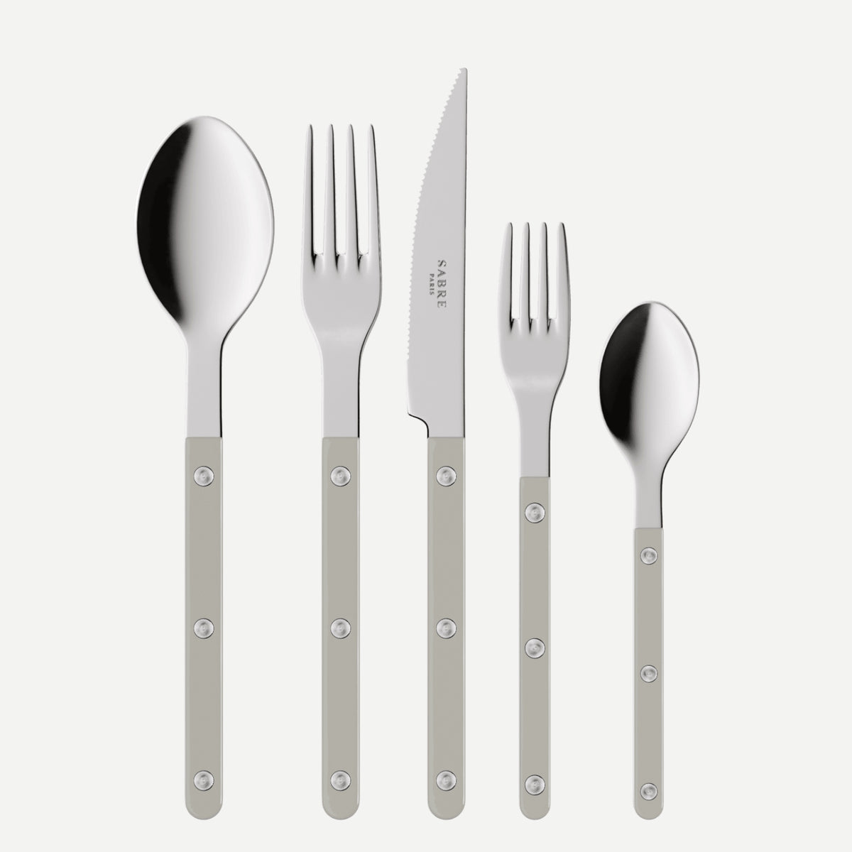 Bistrot Shiny 5 Piece Place Setting - Grey