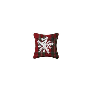 Snowflake Embroidered Pillow, Square