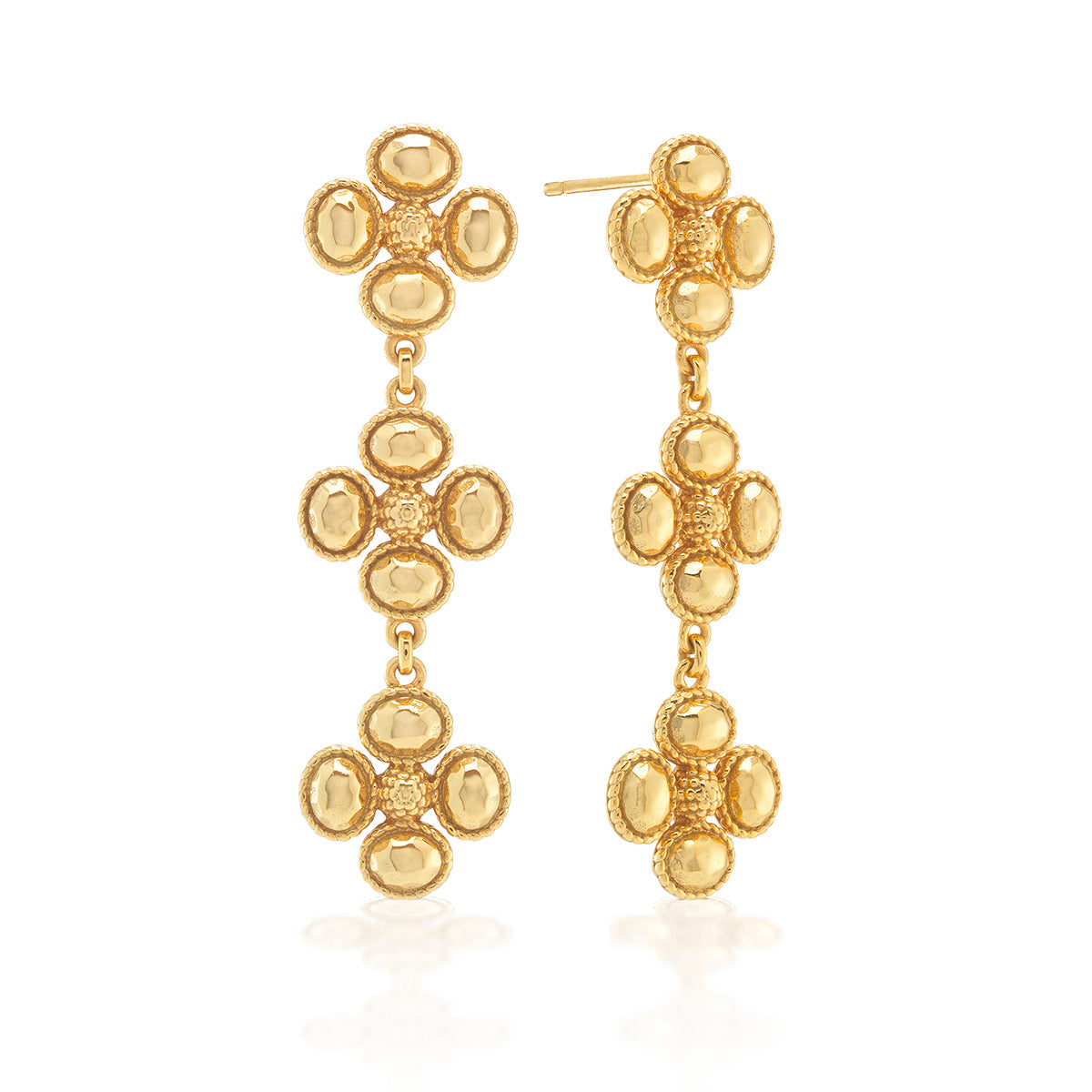 Berry Clover Linear Earrings Gold