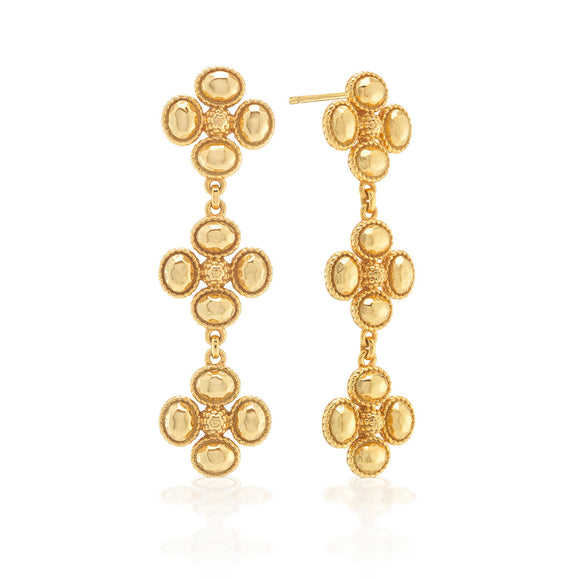 Berry Clover Linear Earrings Gold