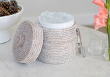 Rattan Ice Bucket with Tongs