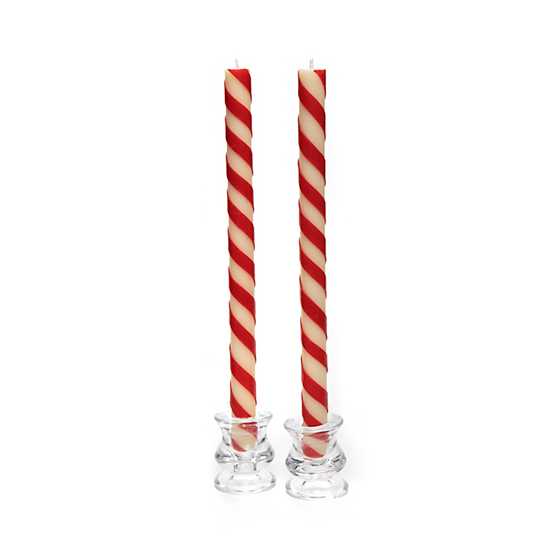 Candy Cane Dinner Candles Pair