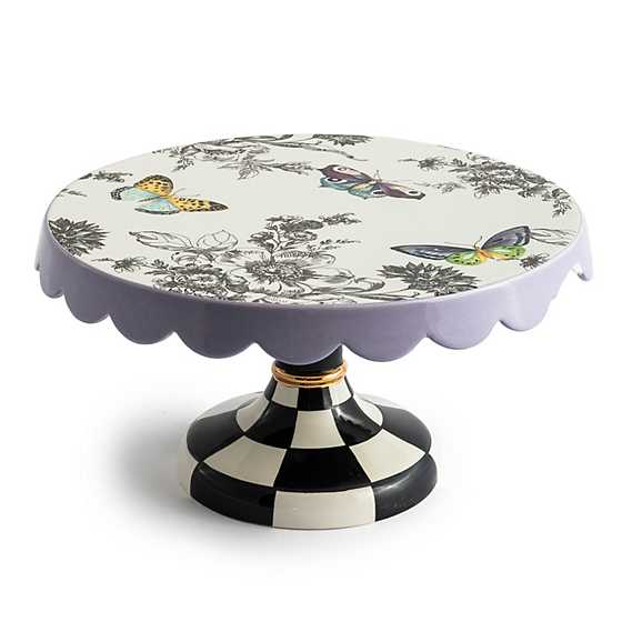 Butterfly Toile Pedestal Platter - Small