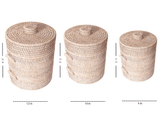 Rattan Ice Bucket with Tongs