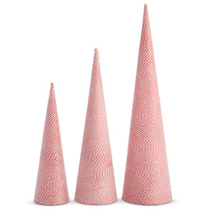 Red & White Striped Rope Cone Trees