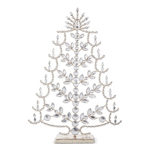 17" Crystal Jeweled Tree w/ Gold Glitter