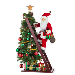 34.5" Climbing Up Lighted Tree Santa