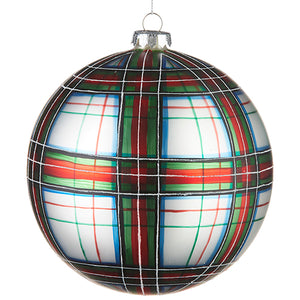 6" Plaid Ball Ornament