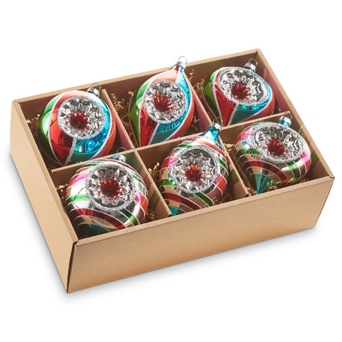 5.25" Box of Multicolor Vintage Ornaments