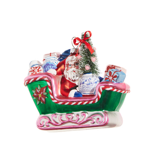 5.5" Chinoiserie Sleigh Ride Ornament