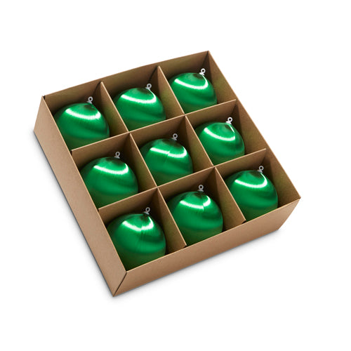 3" Box of Green Satin Ball Ornaments