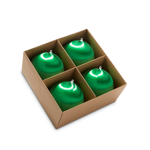 4" Box of Green Satin Ball Ornaments