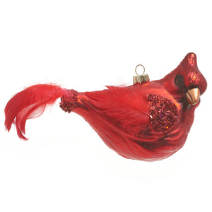 8" Feathered Tail Cardinal Ornament