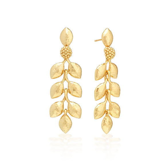 Golden Laurel Dangle Earrings