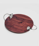 Ginkgo Wood Platter w/Handles 14"
