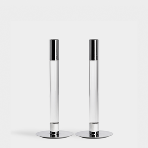Lumiere Candlestick Silver Medium - Set of 2