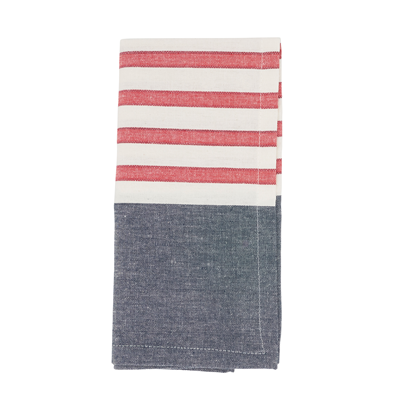 Navy Blue Red/White Striped Napkin
