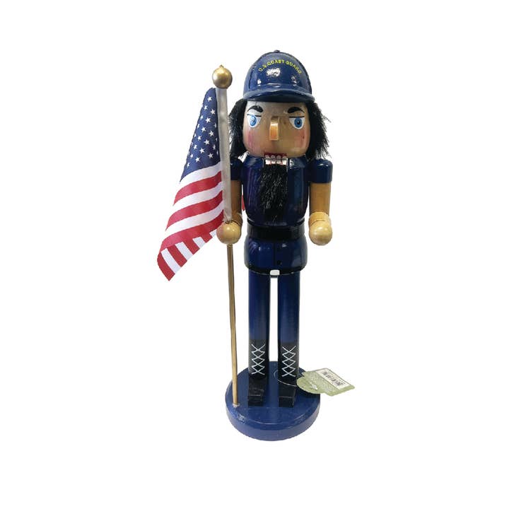 14" Coast Guard Nutcracker with Flag