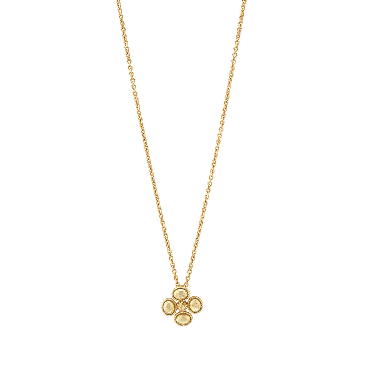 Berry Clover Station Necklace- Gold