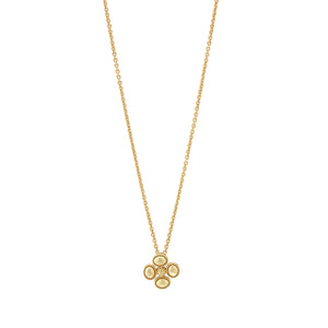 Berry Clover Station Necklace- Gold