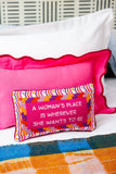 Wherever She Wants Needlepoint Pillow
