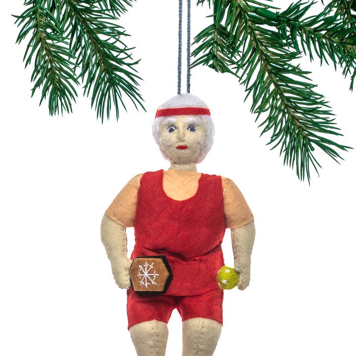 Pickleball Mrs. Clause Ornament