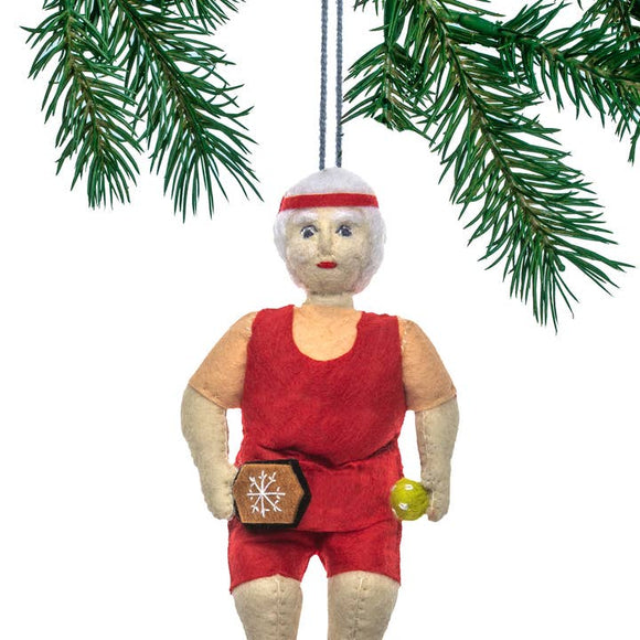 Pickleball Mrs. Clause Ornament