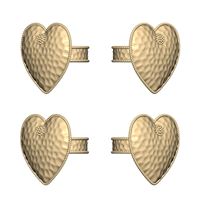 Juliska Berry & Thread Heart Napkin Ring Set/4 - Gold