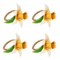 Juliska Meadow Walk Daffodil Napkin Ring, Set/4