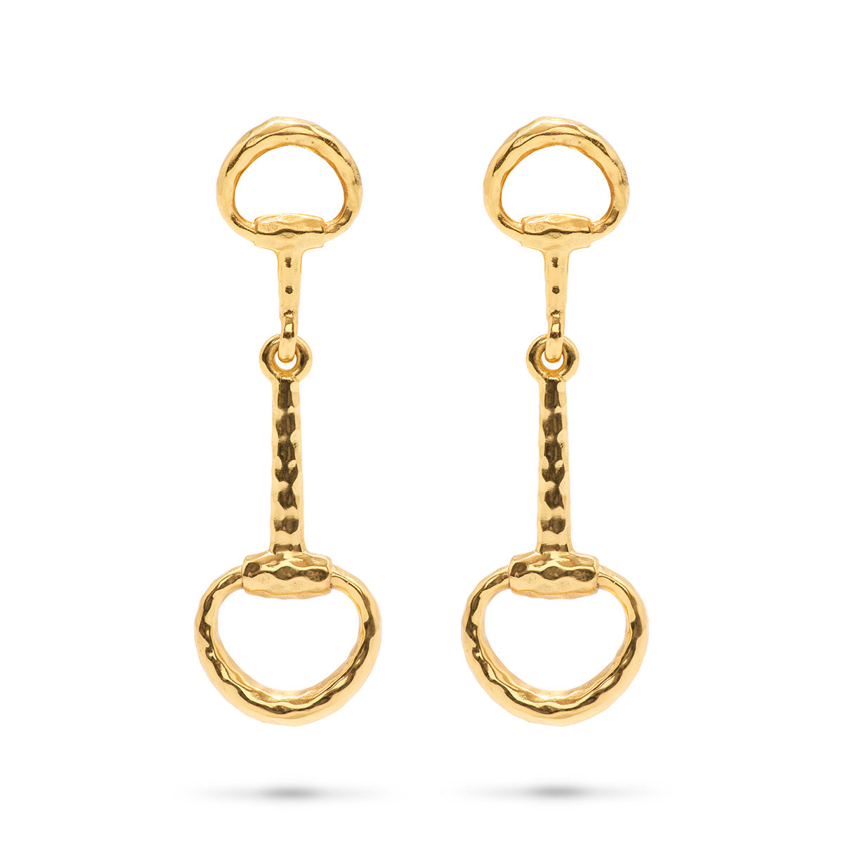 Equestrian Snaffle Bit Earrings, Gold